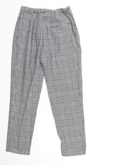 Mango Womens Grey Check  Trousers  Size S L26 in
