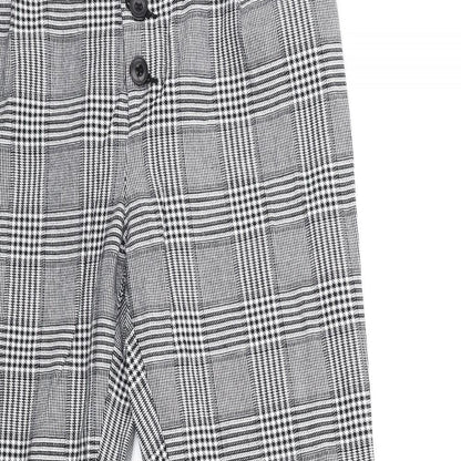 Mango Womens Grey Check  Trousers  Size S L26 in