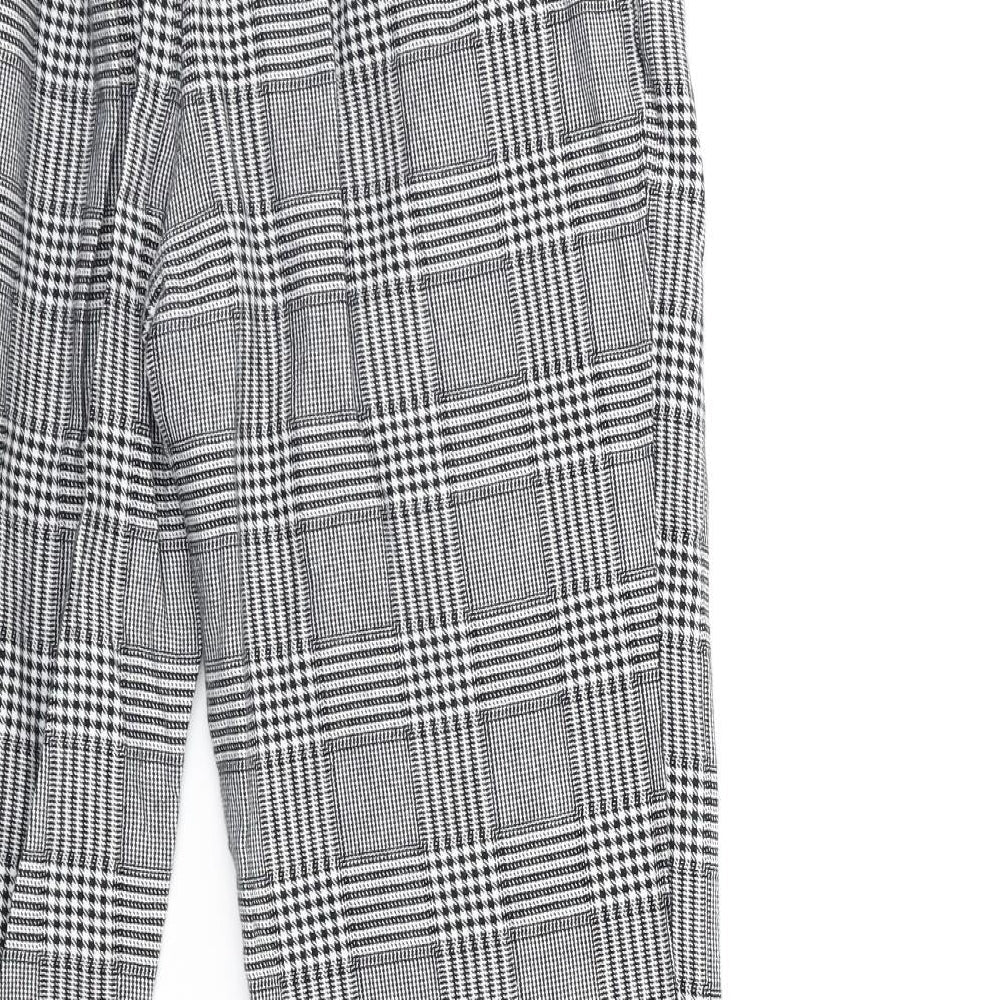 Mango Womens Grey Check  Trousers  Size S L26 in