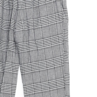 Mango Womens Grey Check  Trousers  Size S L26 in