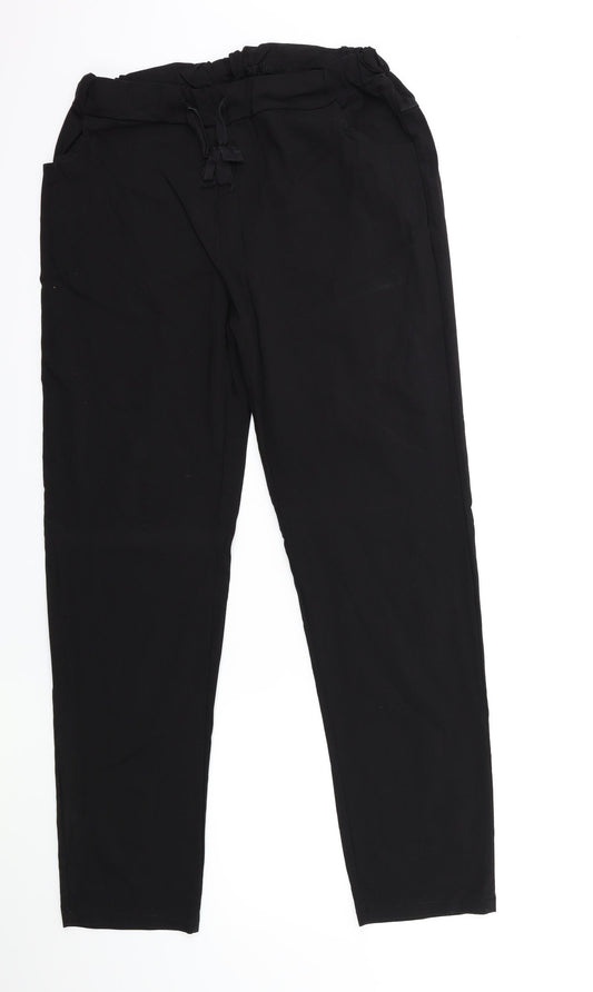 Womens UK Size XL Preworn Regular Fit  Black Trousers