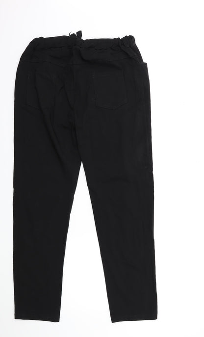 Womens UK Size XL Preworn Regular Fit  Black Trousers