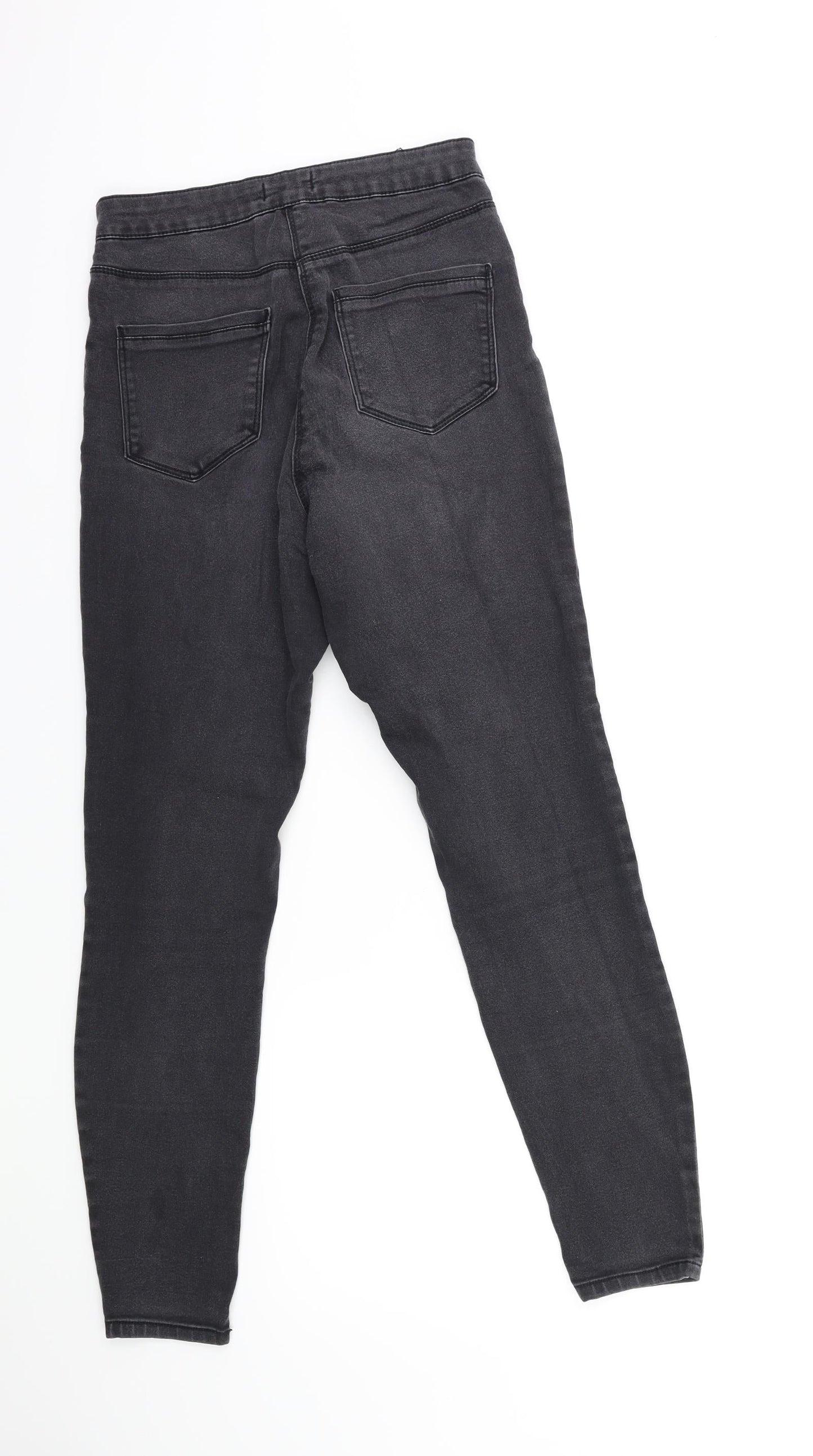 Womens UK Size 10 Papaya Regular Fit Skinny Grey Jeans