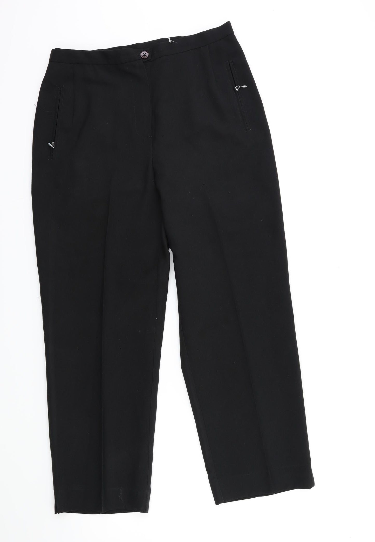 Womens UK Size 12 Sarah Hamilton Regular Fit  Black Trousers
