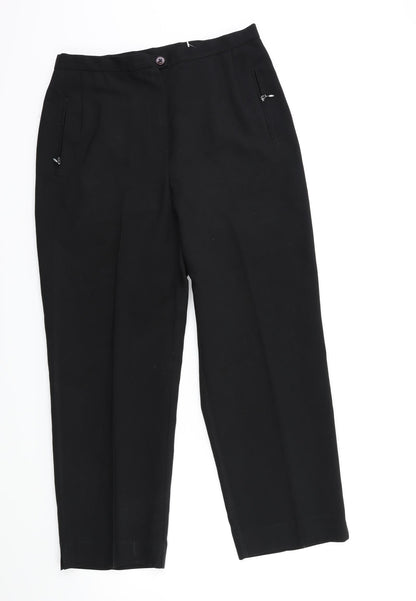 Womens UK Size 12 Sarah Hamilton Regular Fit  Black Trousers