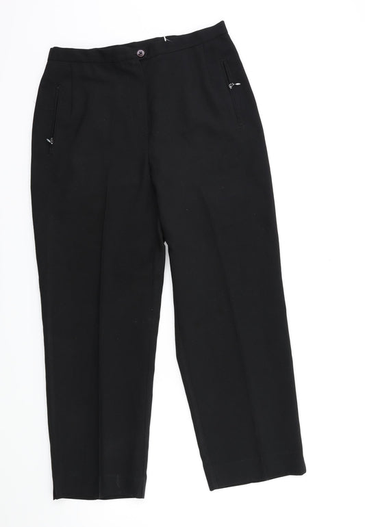 Womens UK Size 12 Sarah Hamilton Regular Fit  Black Trousers