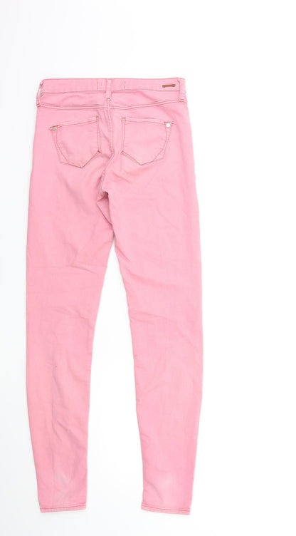 Womens UK Size 8 Preworn Regular Fit Skinny Pink Jeans