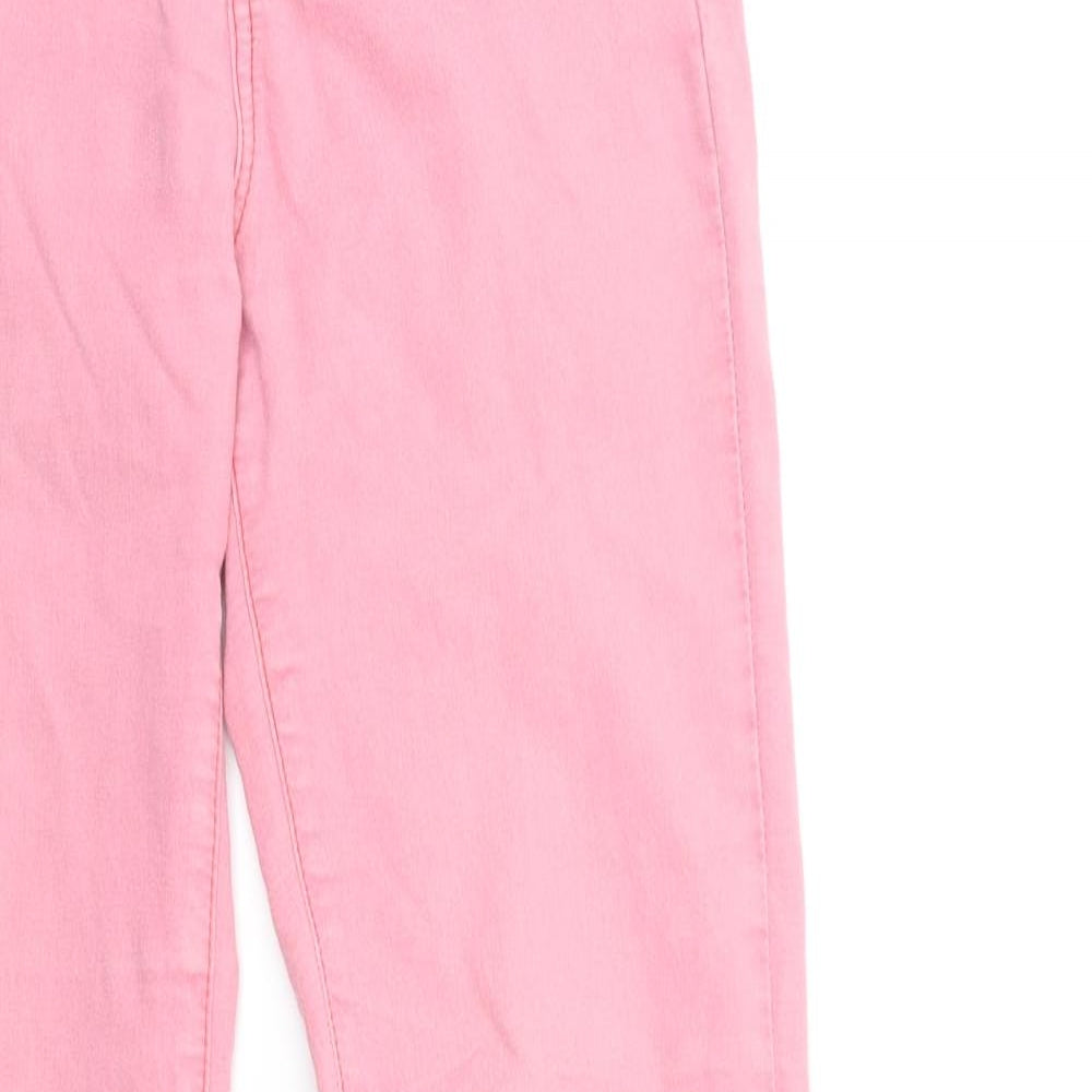 Womens UK Size 8 Preworn Regular Fit Skinny Pink Jeans