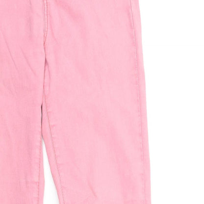 Womens UK Size 8 Preworn Regular Fit Skinny Pink Jeans