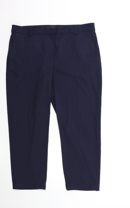 Womens UK Size 14 Marks and Spencer Regular Fit  Blue Trousers