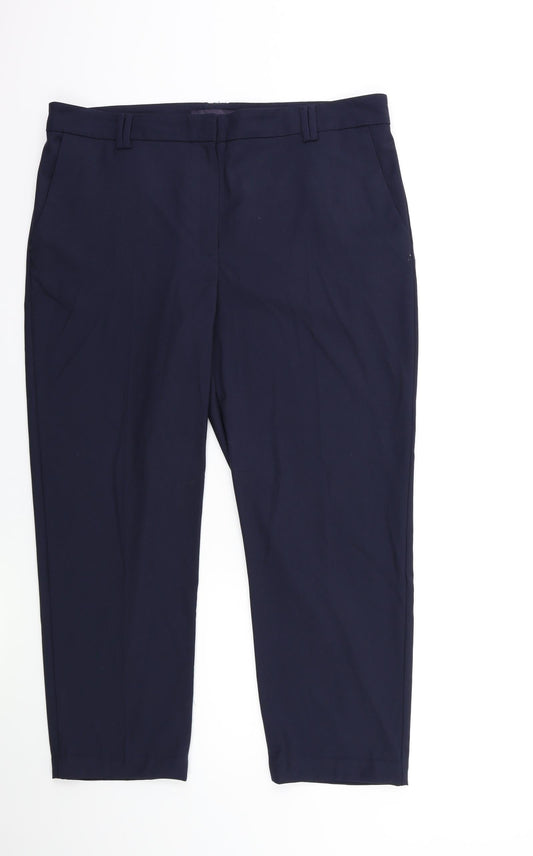 Womens UK Size 14 Marks and Spencer Regular Fit  Blue Trousers