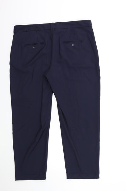 Womens UK Size 14 Marks and Spencer Regular Fit  Blue Trousers