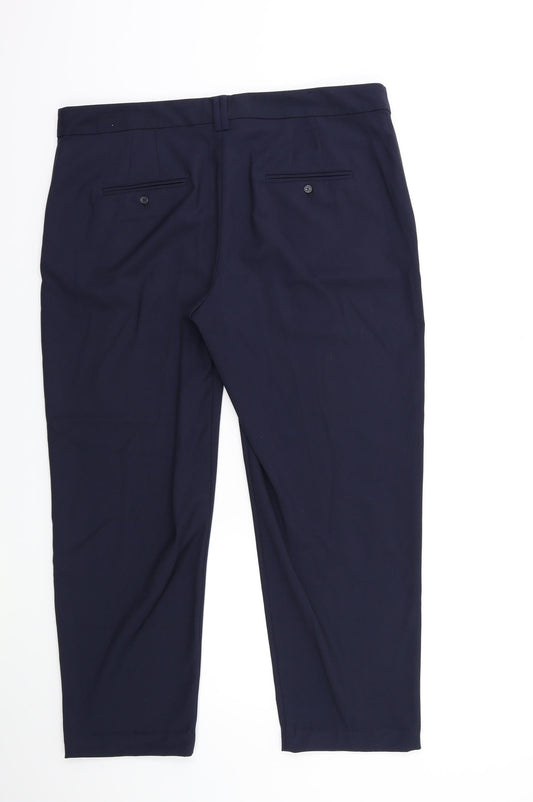 Womens UK Size 14 Marks and Spencer Regular Fit  Blue Trousers