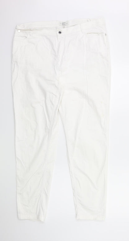 Womens UK Size 18 Country Casuals Regular Fit  White Trousers
