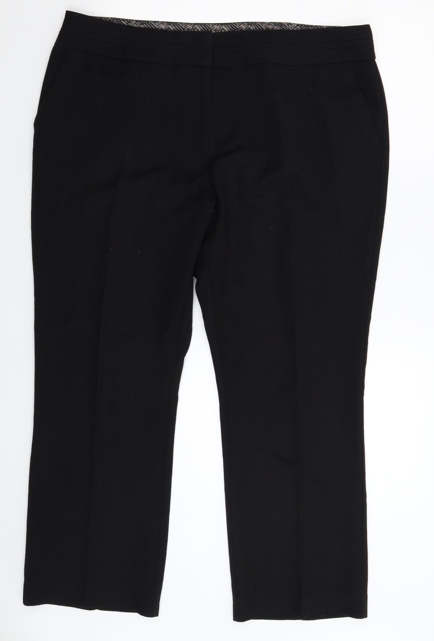 Womens UK Size 14 Preworn Regular Fit  Black Trousers