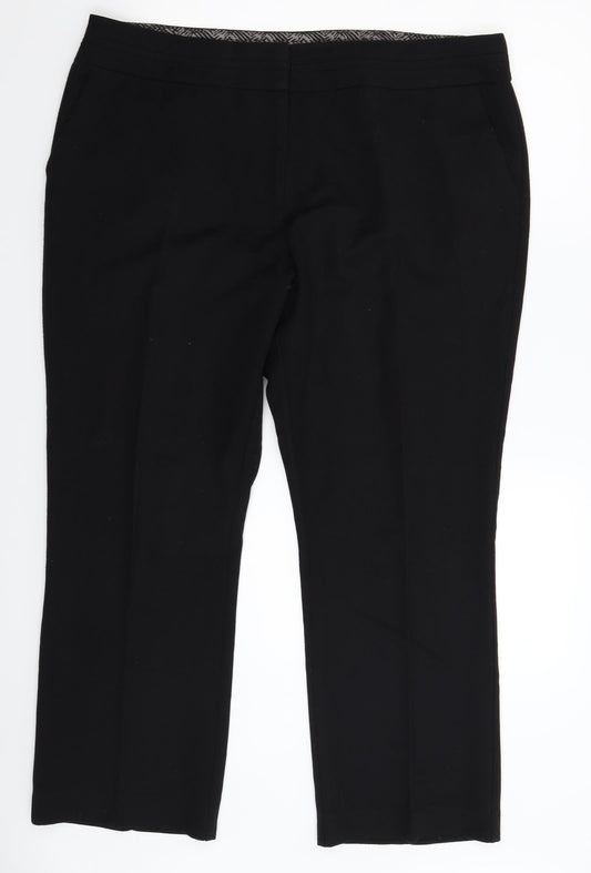 Womens UK Size 14 Preworn Regular Fit  Black Trousers