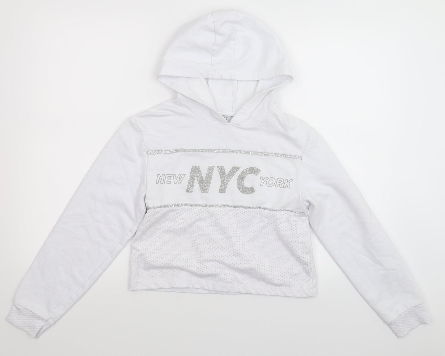 Primark Girls White   Pullover Hoodie Size 10-11 Years