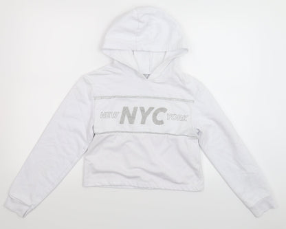 Primark Girls White   Pullover Hoodie Size 10-11 Years