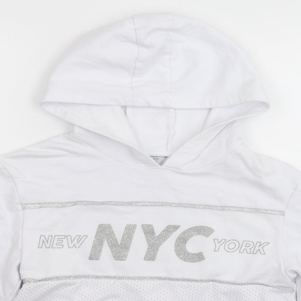 Primark Girls White   Pullover Hoodie Size 10-11 Years