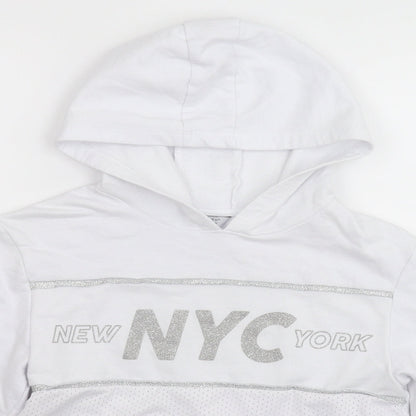 Primark Girls White   Pullover Hoodie Size 10-11 Years