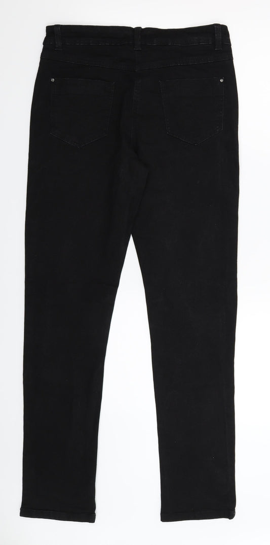 M&Co Womens Black  Denim Skinny Jeans Size 10 L30 in
