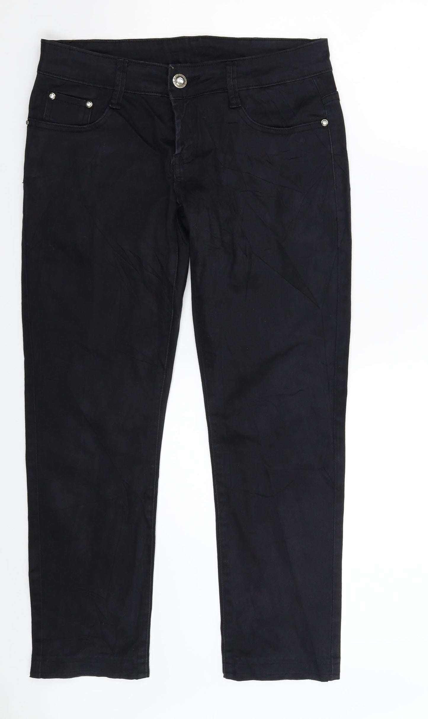 Womens UK Size 12 Preworn Slim Fit  Blue Trousers