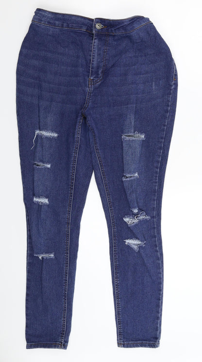Womens UK Size 30 in Preworn Extra-Slim Fit Skinny Blue Jeans