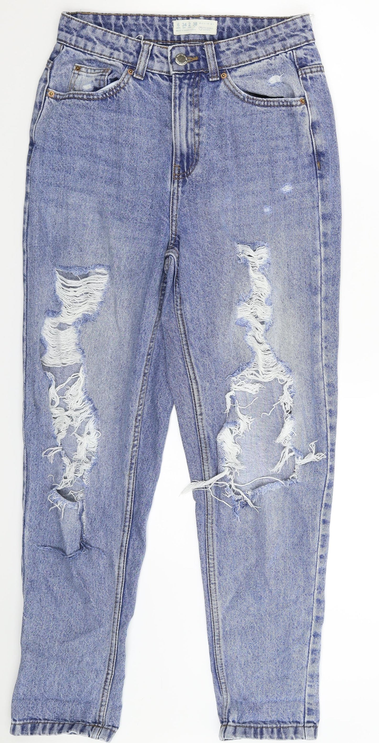 Denim Co Womens Blue  Denim Mom Jeans Size 6 L27 in