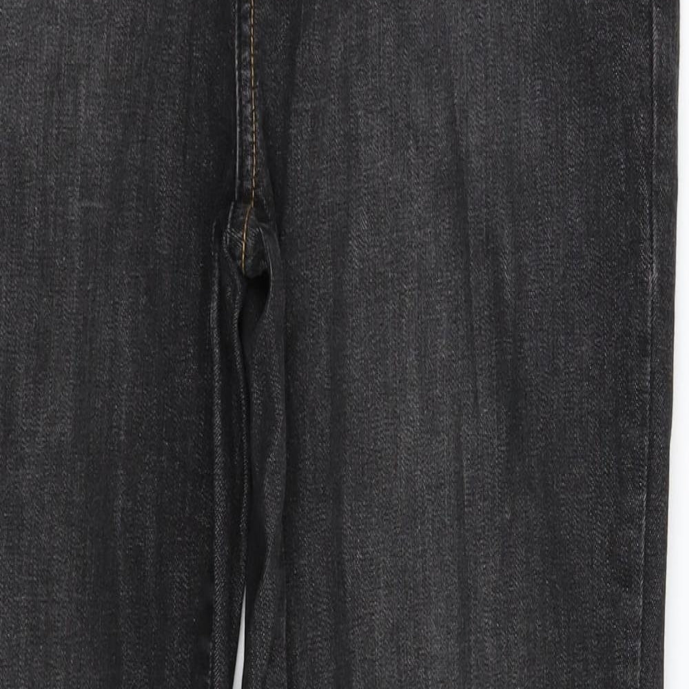 Womens UK Size 12 Papaya Regular Fit Straight Black Jeans