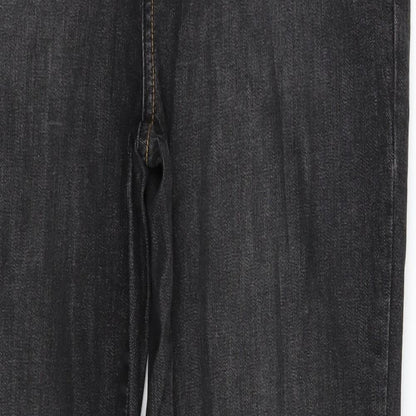Womens UK Size 12 Papaya Regular Fit Straight Black Jeans