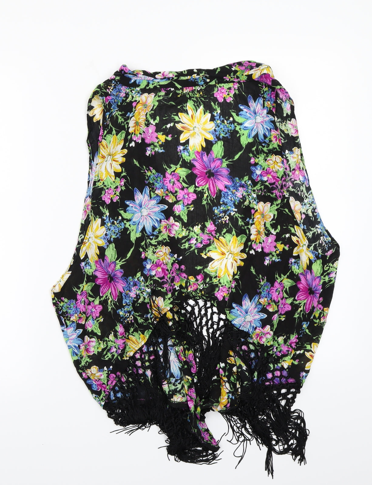 Glamorous Womens Black Floral  Cardigan Jumper Size 14