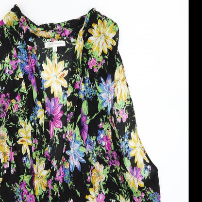Glamorous Womens Black Floral  Cardigan Jumper Size 14
