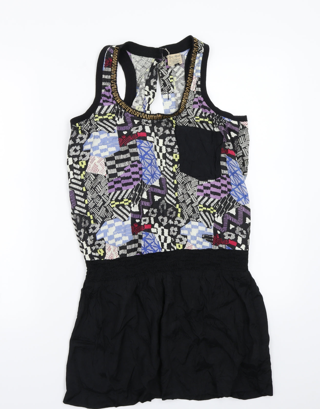 River Island Womens Black Geometric  A-Line  Size 8