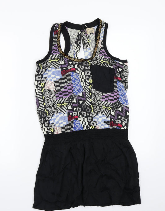River Island Womens Black Geometric  A-Line  Size 8