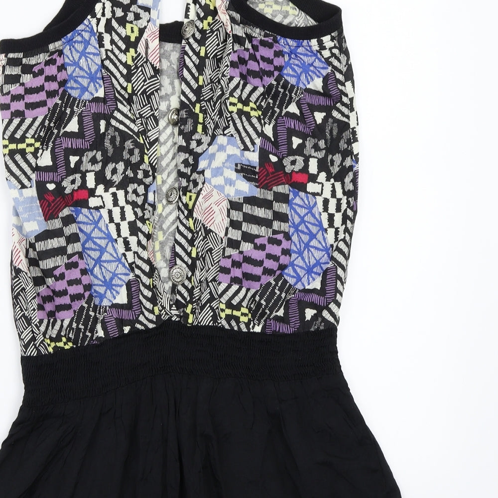River Island Womens Black Geometric  A-Line  Size 8