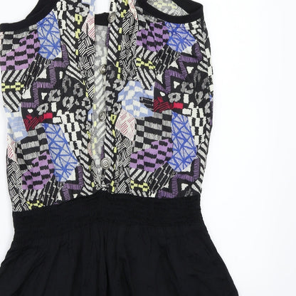 River Island Womens Black Geometric  A-Line  Size 8
