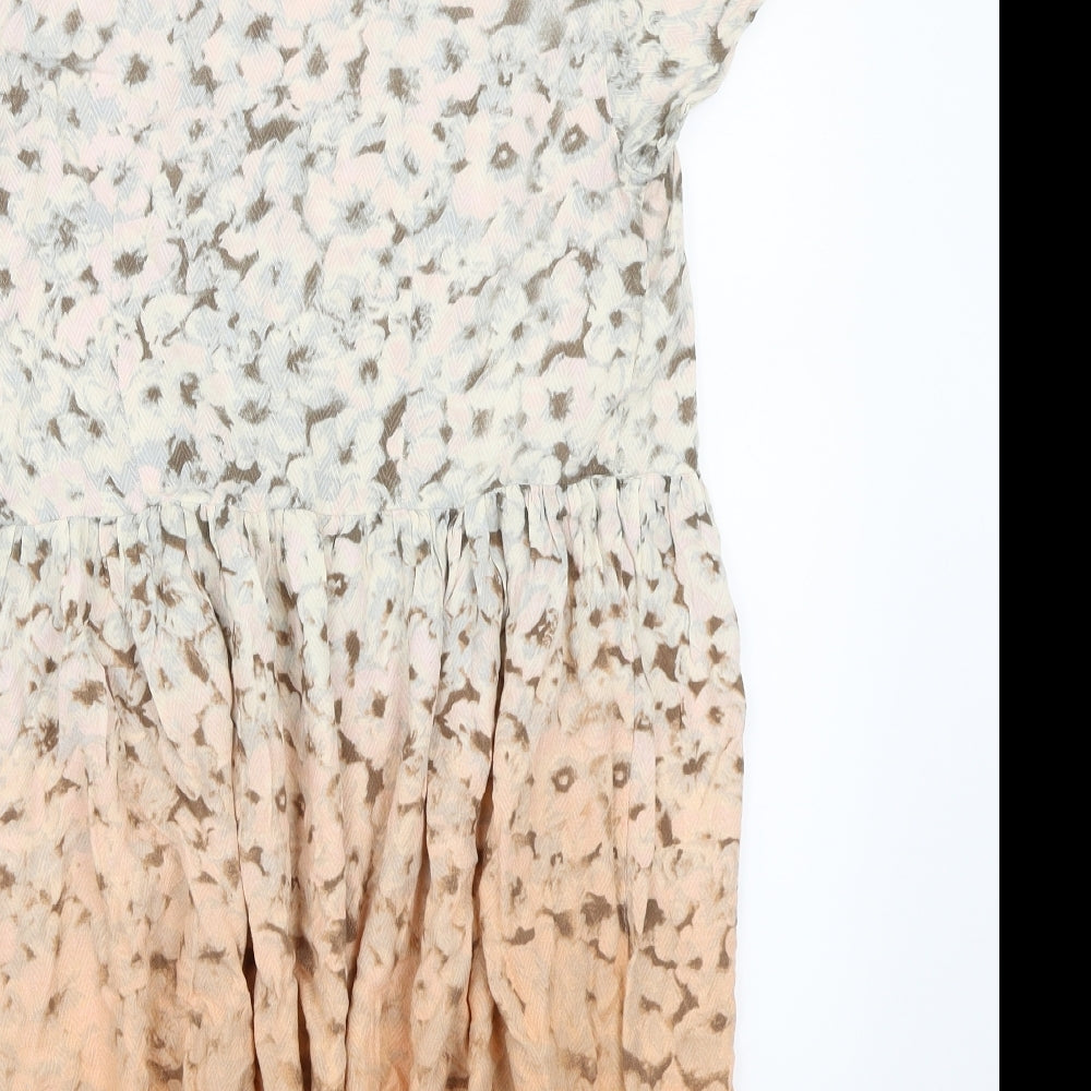 ASOS Womens Orange Floral  A-Line  Size 8
