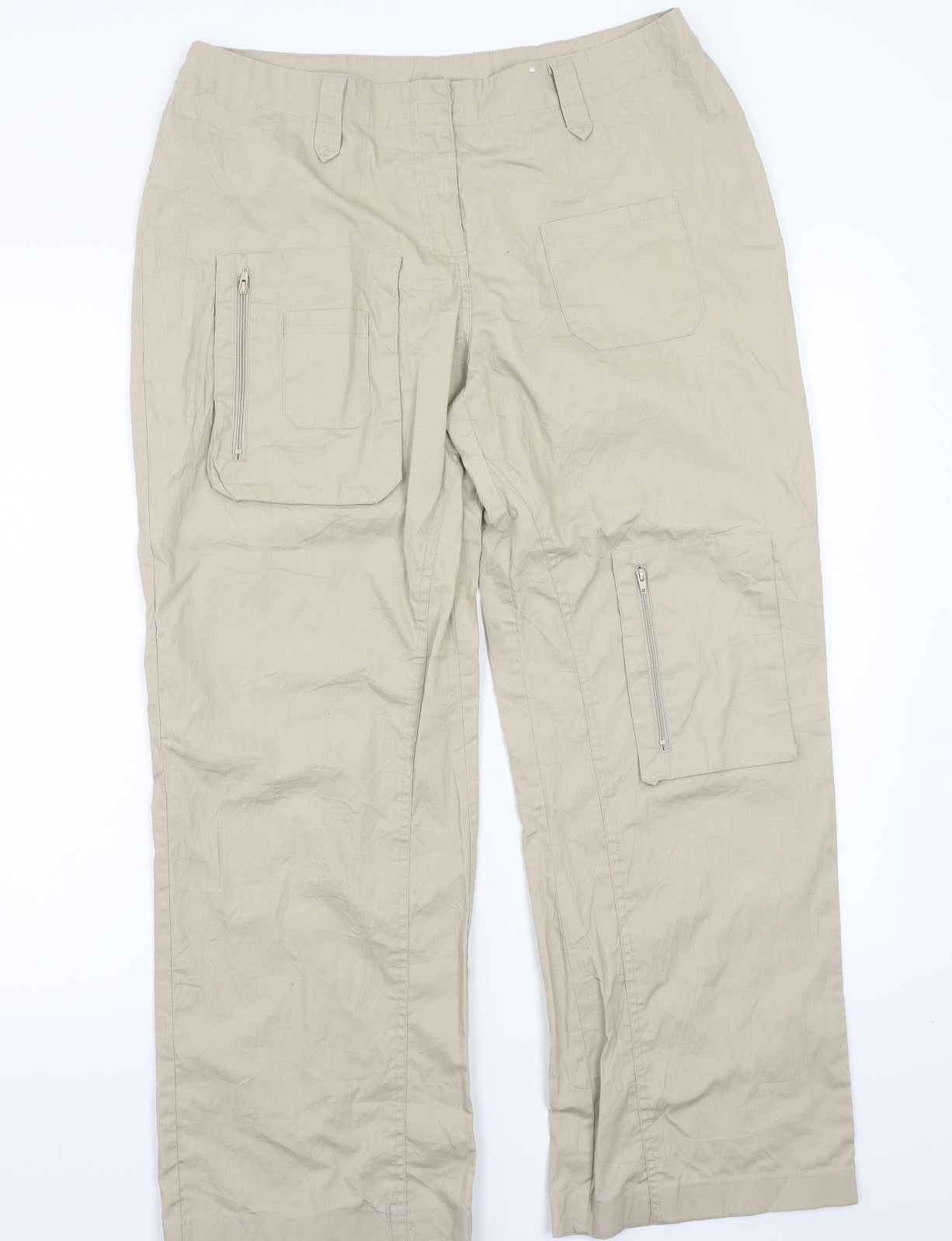 Womens UK Size 14 Joie de Vivre Regular Fit  Beige Trousers