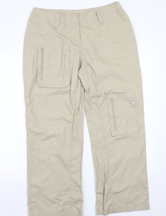 Womens UK Size 14 Joie de Vivre Regular Fit  Beige Trousers