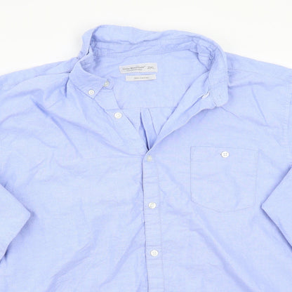 Mens UK Size 2XL Cedar Wood State Blue  Button-Up Long Sleeve Casual Shirt