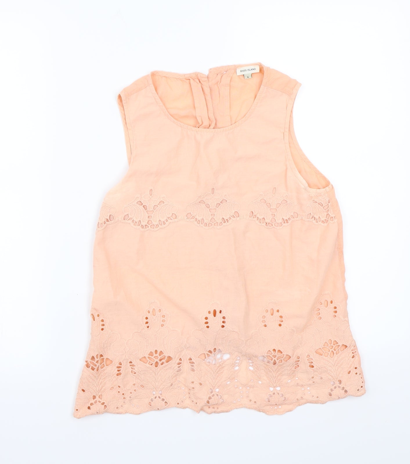 Womens UK Size 6 River Island Orange Basic T-Shirt