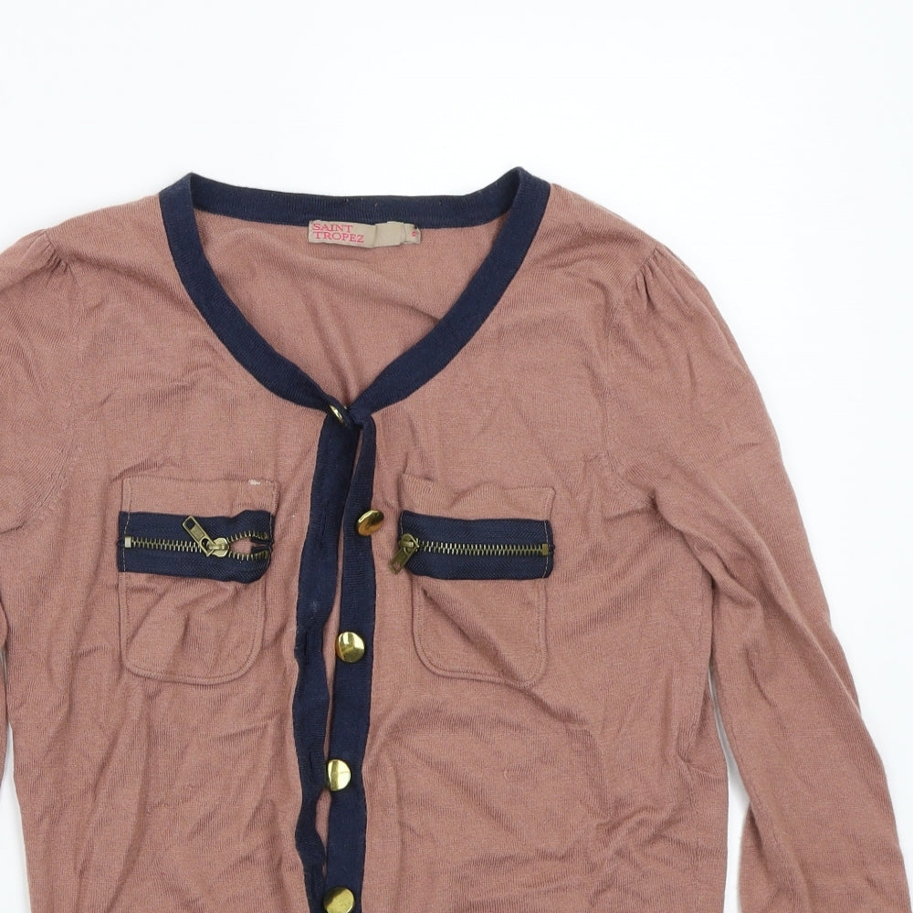 Saint Tropez Clothing Womens Brown   Cardigan Jumper Size S