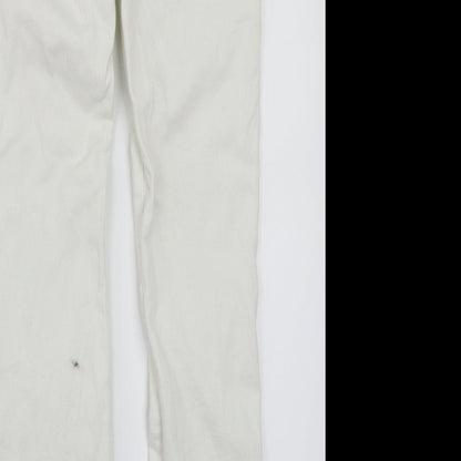 Womens UK Size 36 Preworn Regular Fit Straight White Jeans