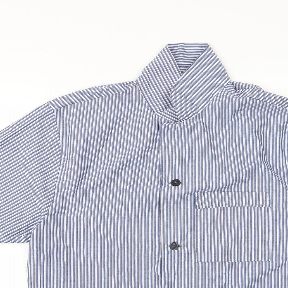 George Womens Blue Striped  Basic Button-Up Size 38