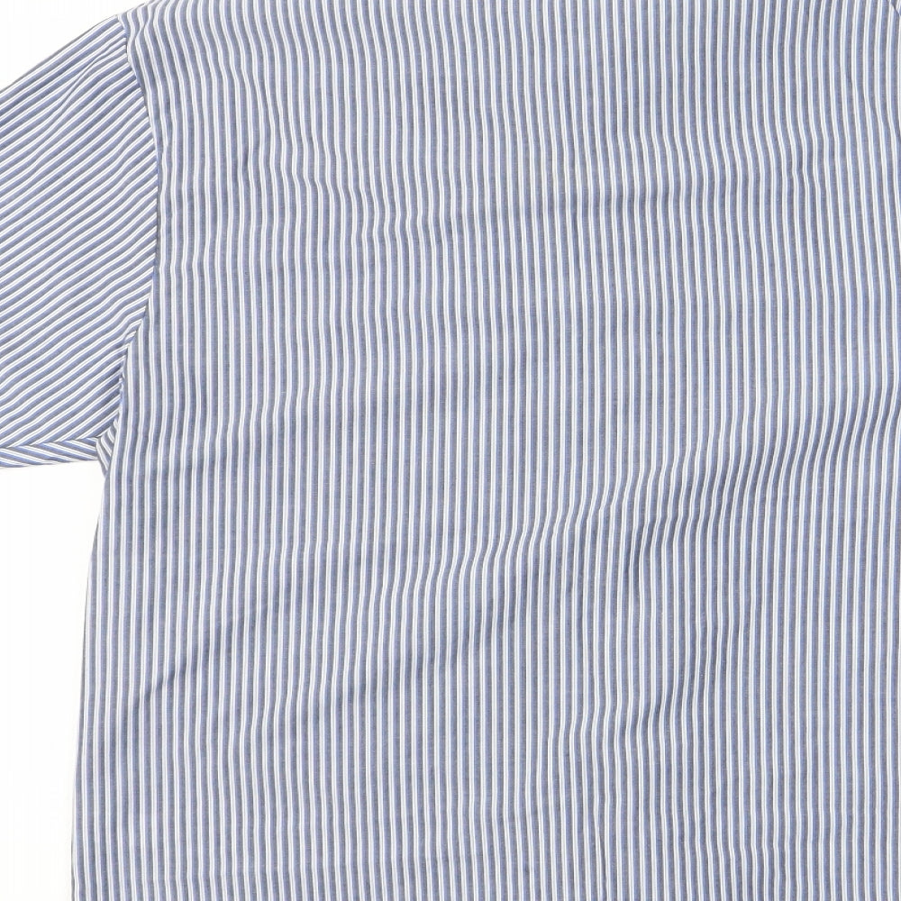 George Womens Blue Striped  Basic Button-Up Size 38