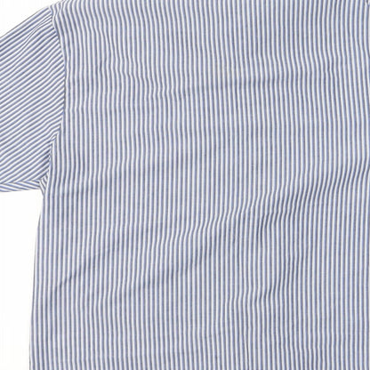 George Womens Blue Striped  Basic Button-Up Size 38