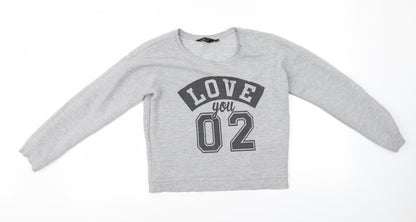 New Look Girls Grey   Pullover Jumper Size 12 Years  - love