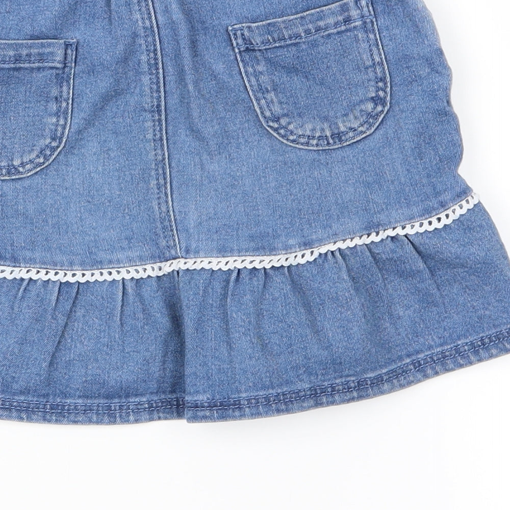 TU Girls Black  Denim Swing Skirt Size 3 Years