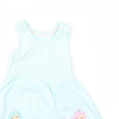 bluezoo Girls Blue Polka Dot  Cami Pyjama Top Size 2 Years  - mermaid