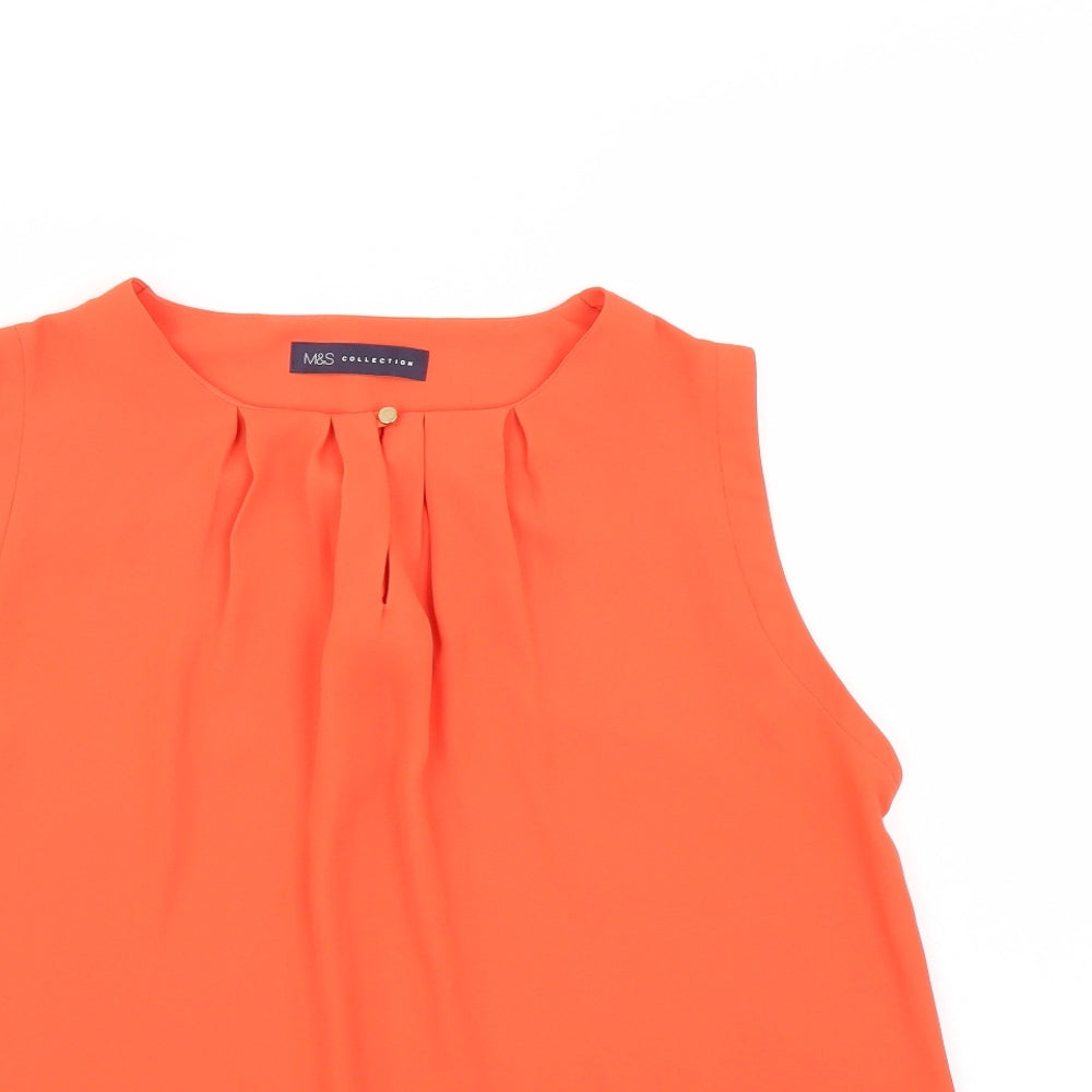 Womens UK Size  M&S Orange Basic Tank